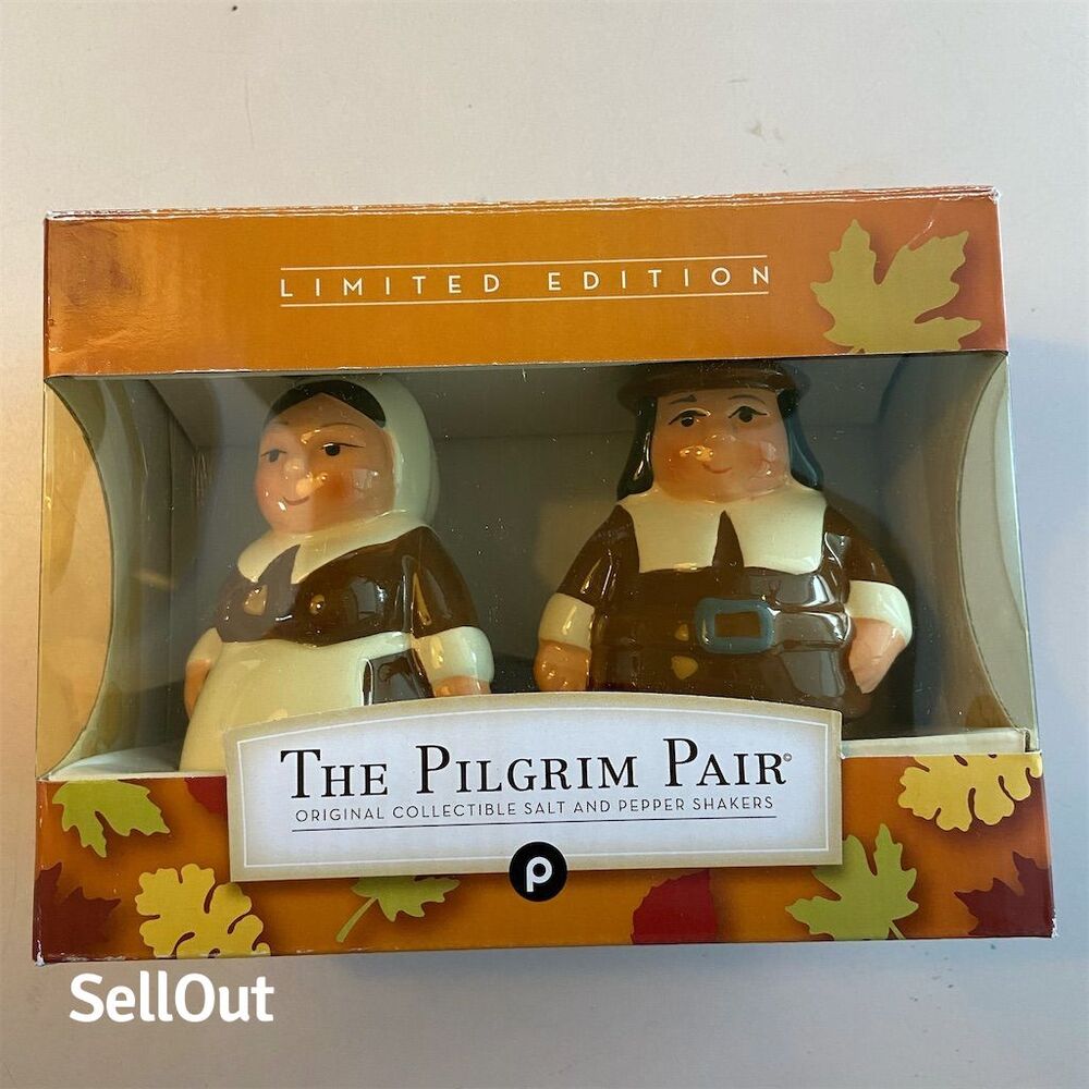Publix Pilgrim Pair Salt & Pepper Shakers Thanksgiving Handcrafted